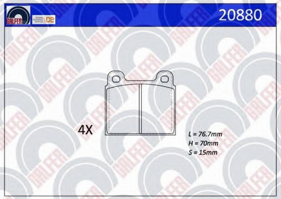 Galfer 20880 - Гальмівні колодки, дискові гальма autozip.com.ua