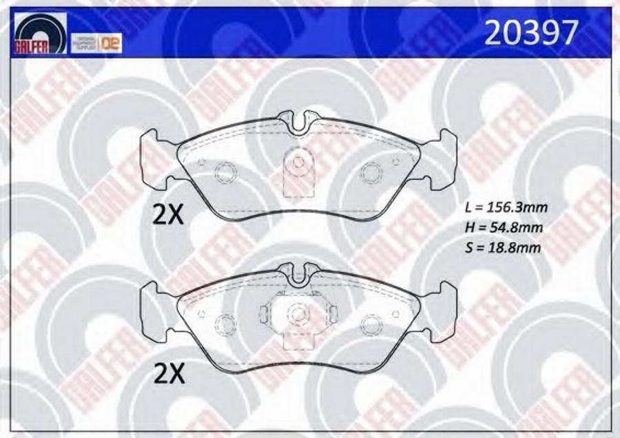 Galfer 20397 - Гальмівні колодки, дискові гальма autozip.com.ua