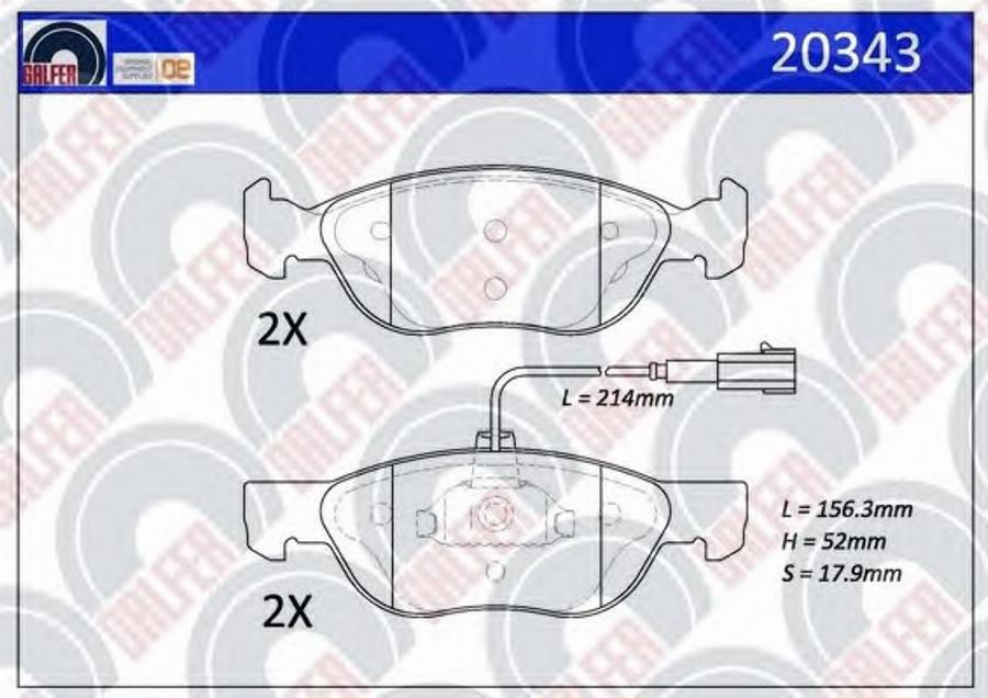 Galfer 20343 - Гальмівні колодки, дискові гальма autozip.com.ua
