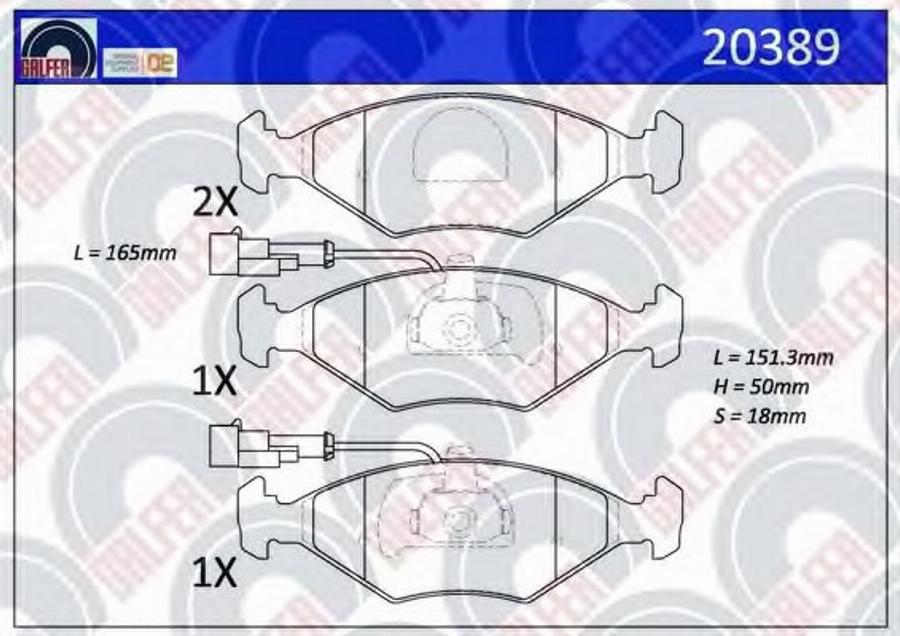 Galfer 20389 - Гальмівні колодки, дискові гальма autozip.com.ua