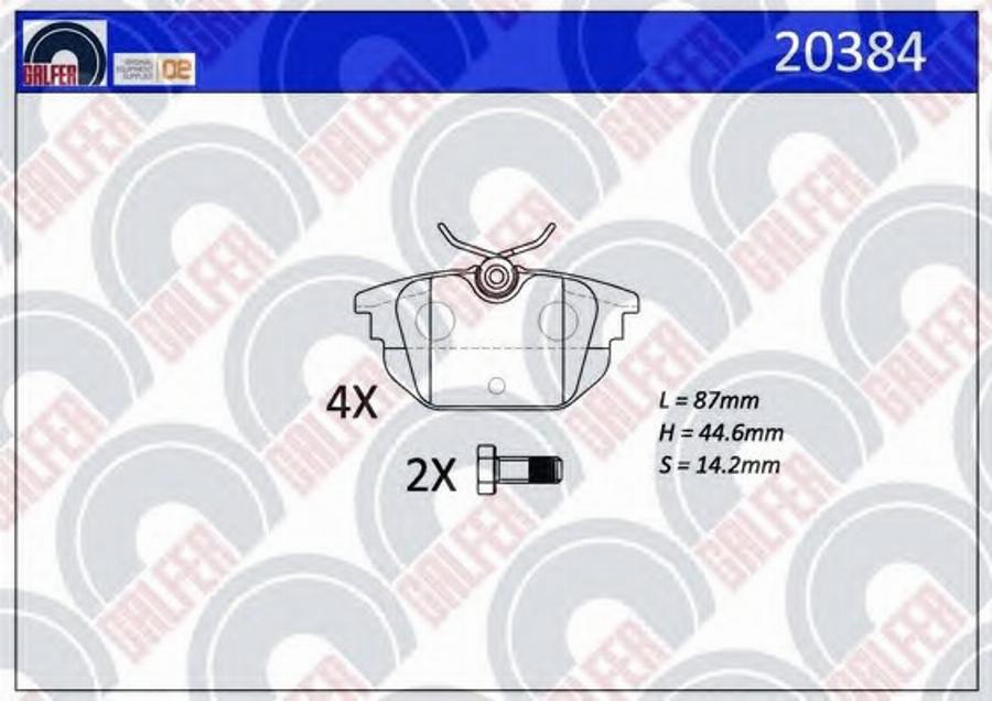 Galfer 20384 - Гальмівні колодки, дискові гальма autozip.com.ua