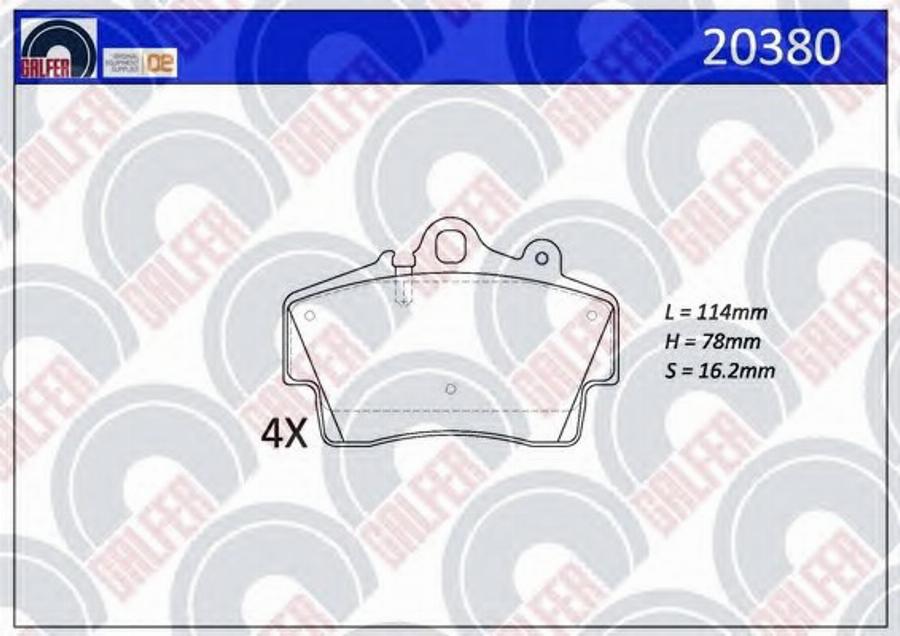 Galfer 20380 - Гальмівні колодки, дискові гальма autozip.com.ua