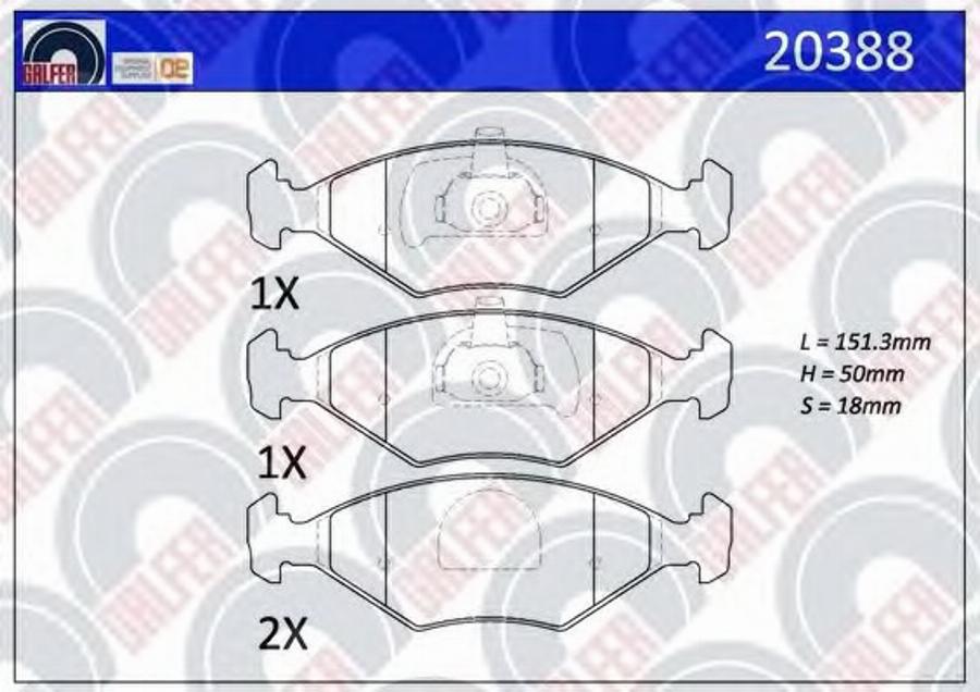 Galfer 20388 - Гальмівні колодки, дискові гальма autozip.com.ua