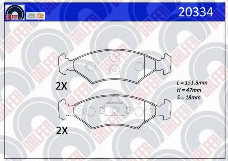 Galfer 20334 - Гальмівні колодки, дискові гальма autozip.com.ua