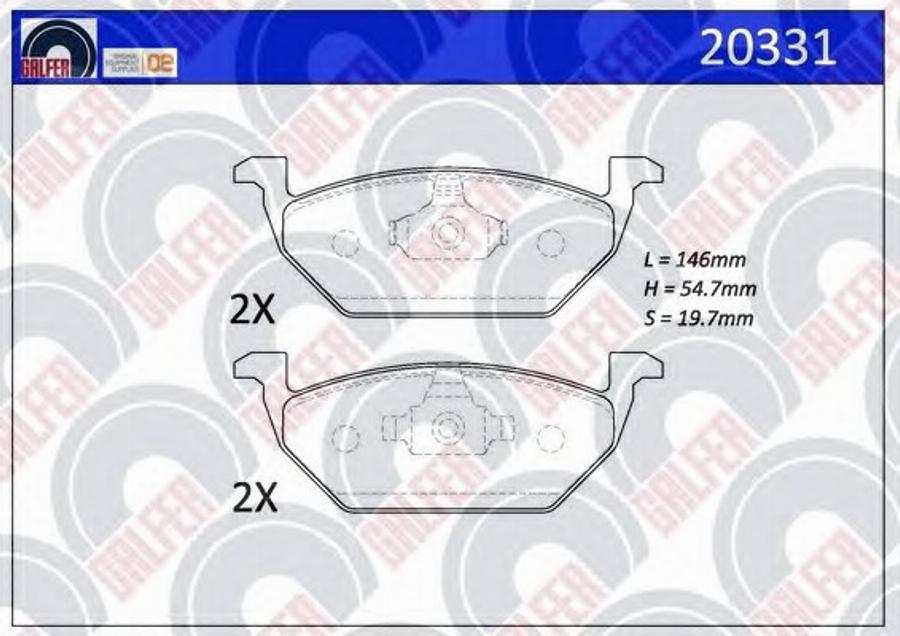 Galfer 20331 - Гальмівні колодки, дискові гальма autozip.com.ua