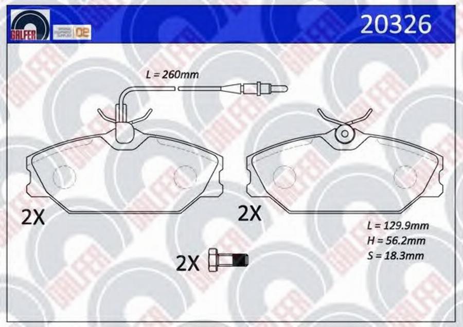 Galfer 20326 - Гальмівні колодки, дискові гальма autozip.com.ua