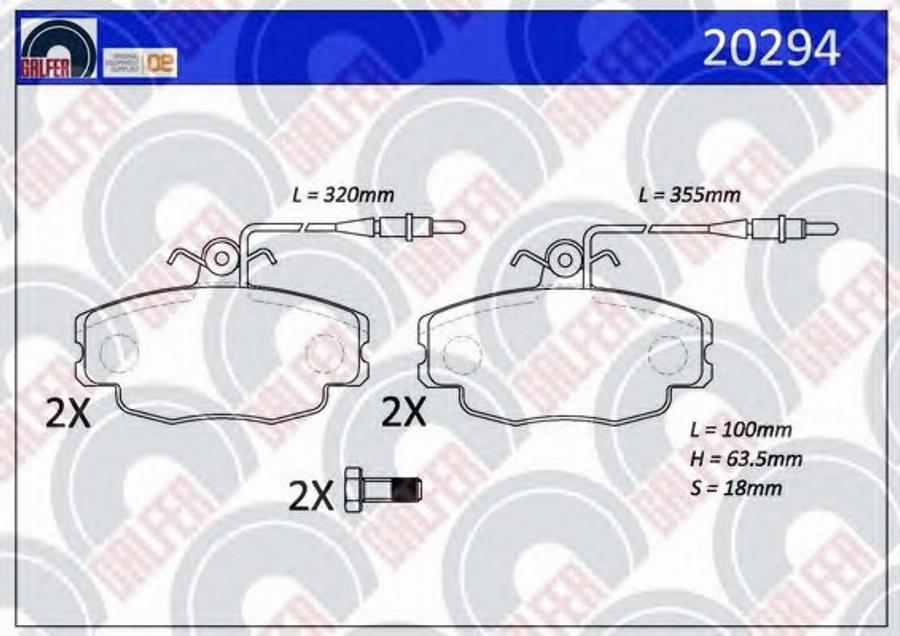 Galfer 20294 - Гальмівні колодки, дискові гальма autozip.com.ua