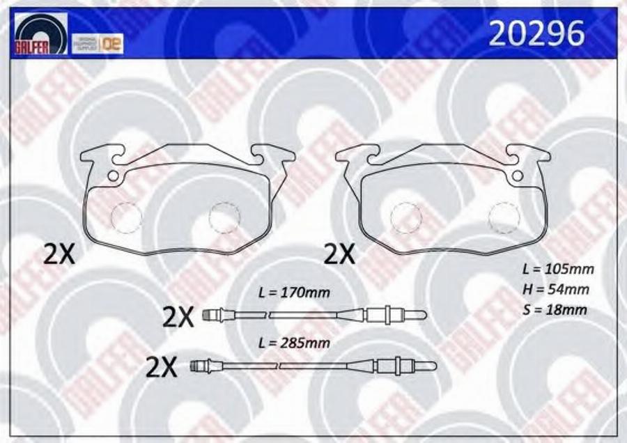 Galfer 20296 - Гальмівні колодки, дискові гальма autozip.com.ua