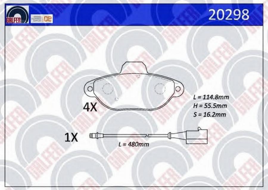 Galfer 20298 - Гальмівні колодки, дискові гальма autozip.com.ua