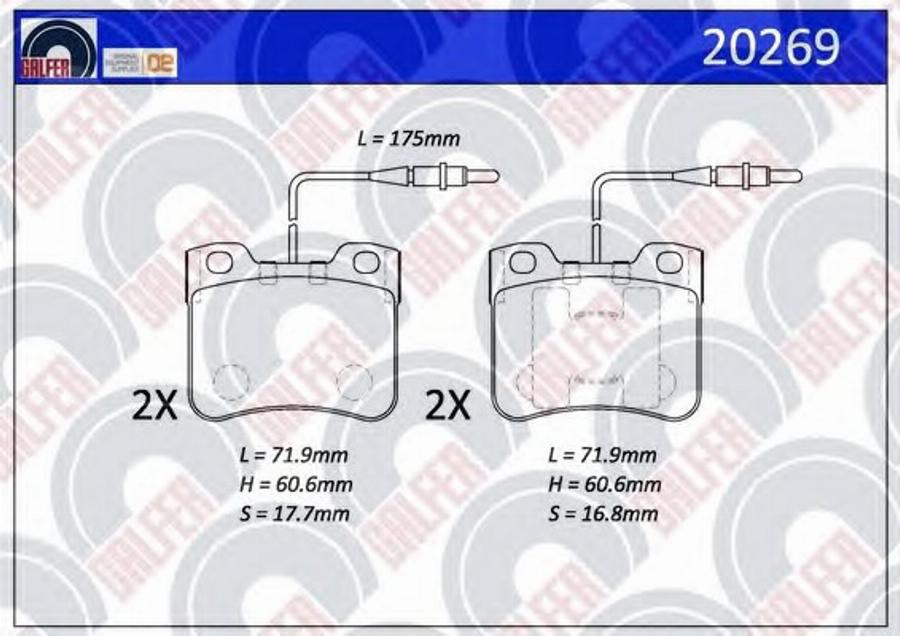 Galfer 20269 - Гальмівні колодки, дискові гальма autozip.com.ua