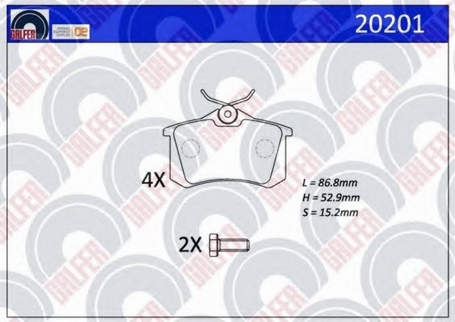 Galfer 20201 - Гальмівні колодки, дискові гальма autozip.com.ua