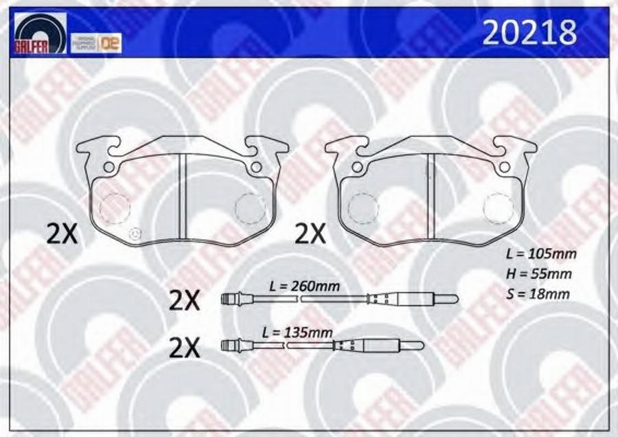 Galfer 20218 - Гальмівні колодки, дискові гальма autozip.com.ua