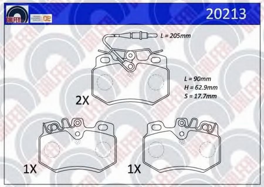 Galfer 20213 - Гальмівні колодки, дискові гальма autozip.com.ua