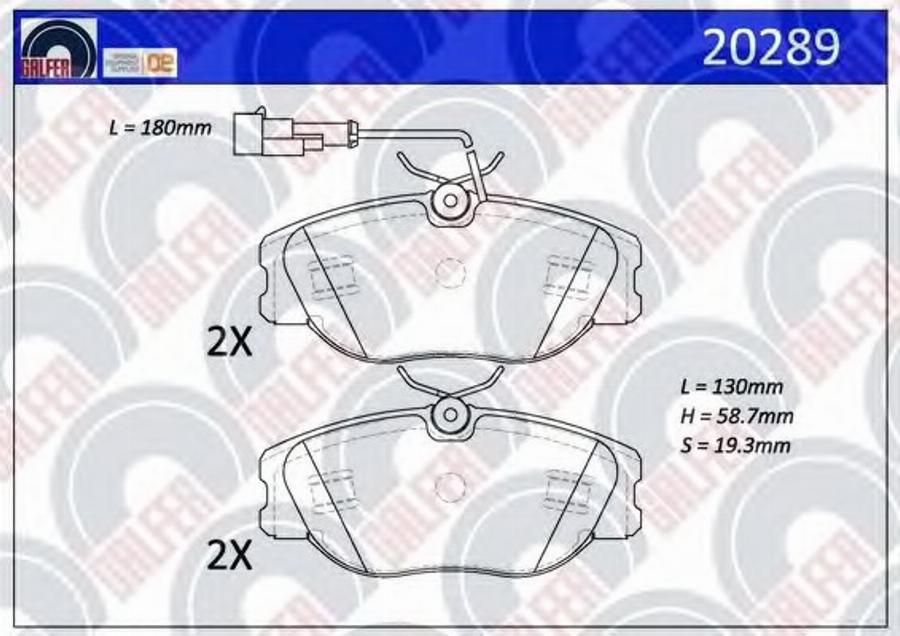 Galfer 20289 - Гальмівні колодки, дискові гальма autozip.com.ua