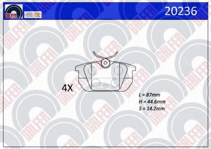 Galfer 20236 - Гальмівні колодки, дискові гальма autozip.com.ua