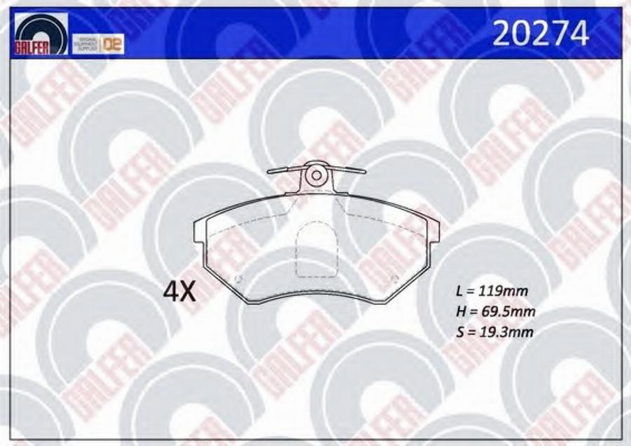 Galfer 20274 - Гальмівні колодки, дискові гальма autozip.com.ua