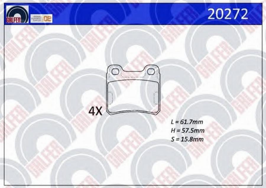 Galfer 20272 - Гальмівні колодки, дискові гальма autozip.com.ua