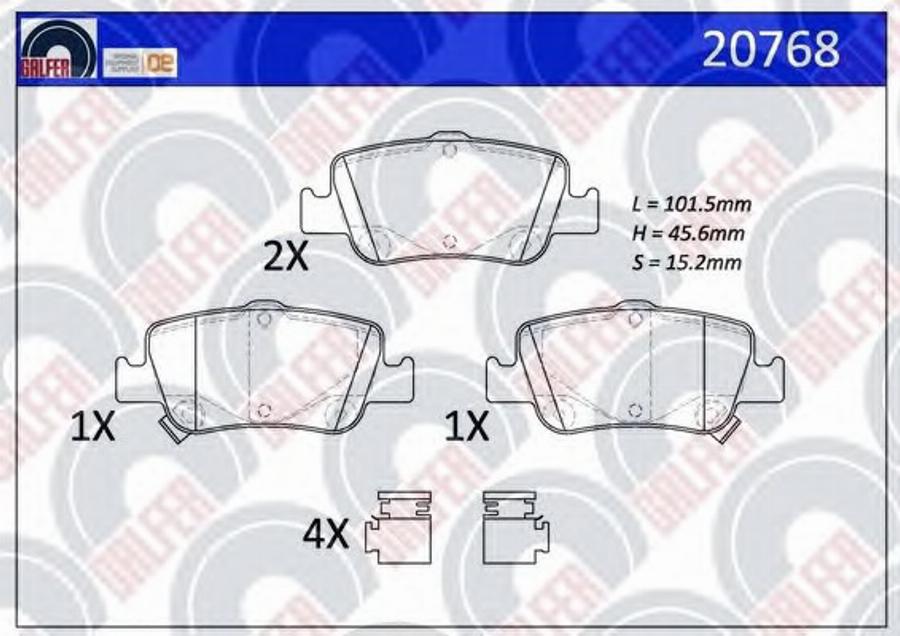 Galfer 20768 - Гальмівні колодки, дискові гальма autozip.com.ua