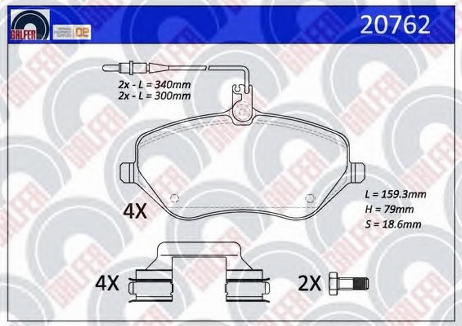 Galfer 20762 - Гальмівні колодки, дискові гальма autozip.com.ua