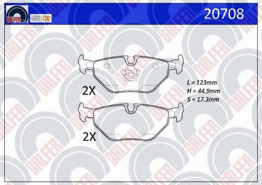 Galfer 20708 - Гальмівні колодки, дискові гальма autozip.com.ua