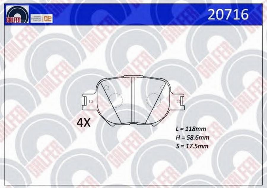 Galfer 20716 - Гальмівні колодки, дискові гальма autozip.com.ua