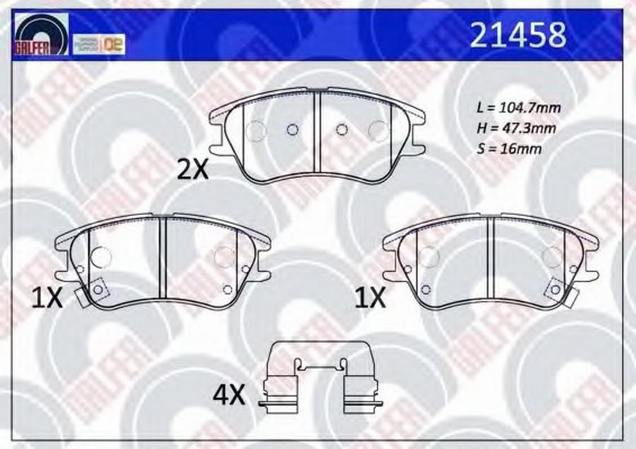 Galfer 21458 - Гальмівні колодки, дискові гальма autozip.com.ua