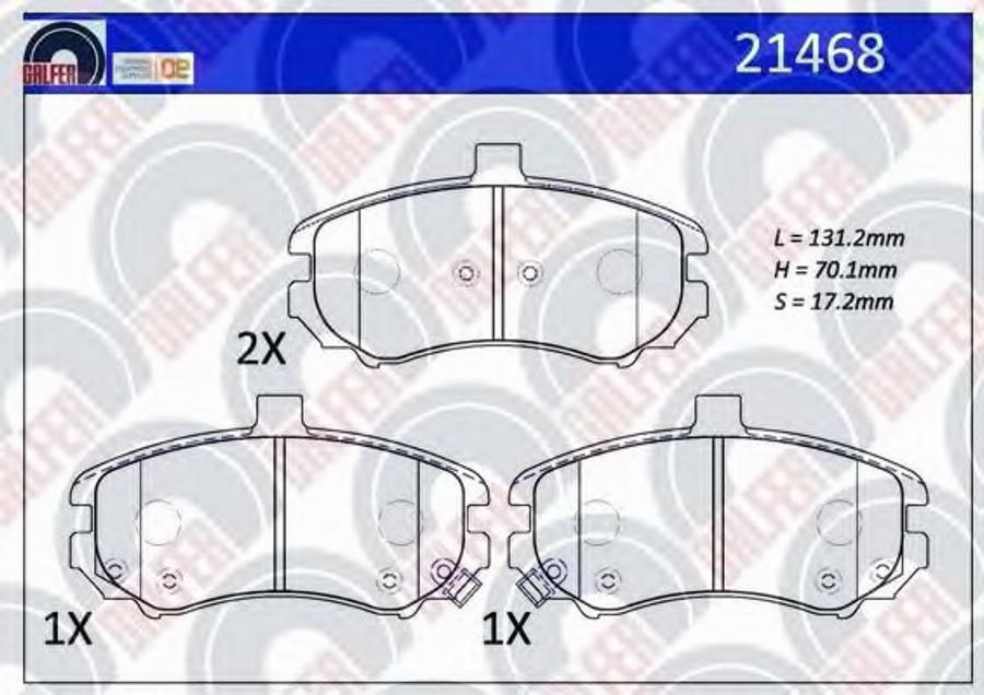 Galfer 21468 - Гальмівні колодки, дискові гальма autozip.com.ua