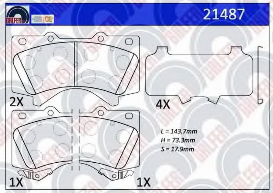 Galfer 21487 - Гальмівні колодки, дискові гальма autozip.com.ua