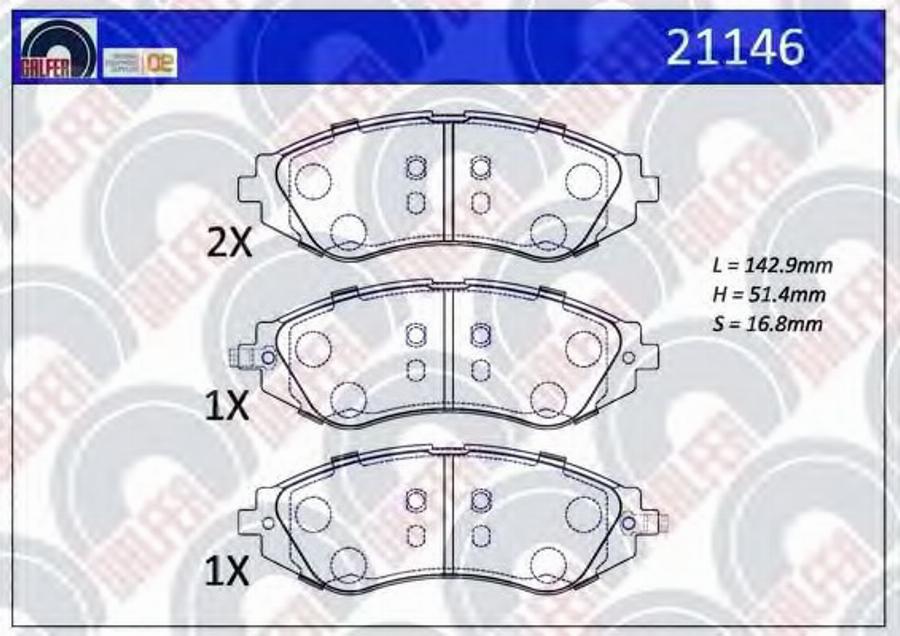 Galfer 21146 - Гальмівні колодки, дискові гальма autozip.com.ua