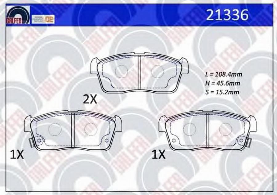 Galfer 21336 - Гальмівні колодки, дискові гальма autozip.com.ua