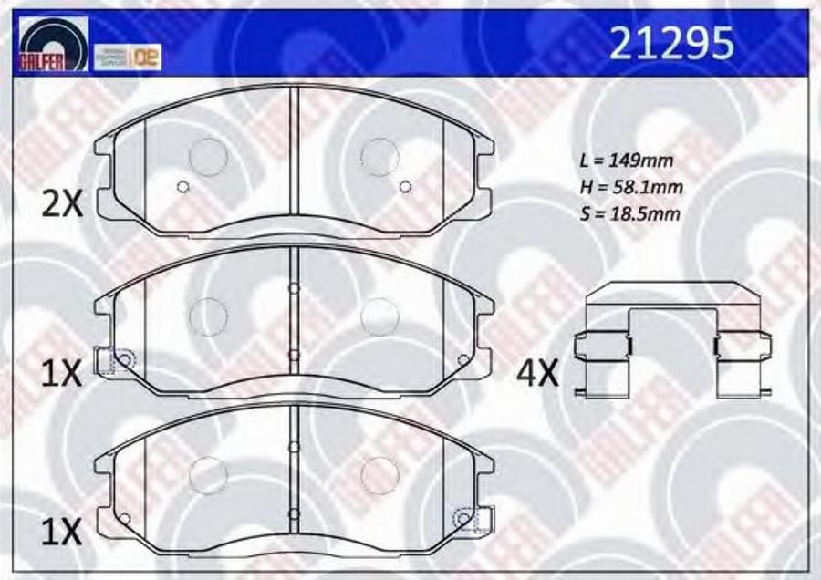 Galfer 21295 - Гальмівні колодки, дискові гальма autozip.com.ua