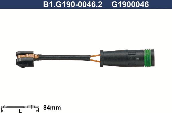 Galfer B1.G190-0046.2 - Сигналізатор, знос гальмівних колодок autozip.com.ua