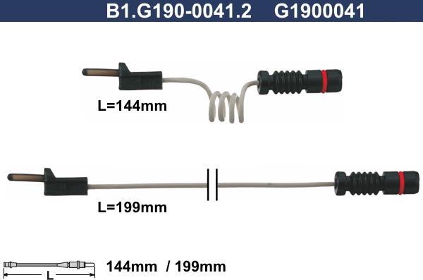 Galfer B1.G190-0041.2 - Сигналізатор, знос гальмівних колодок autozip.com.ua