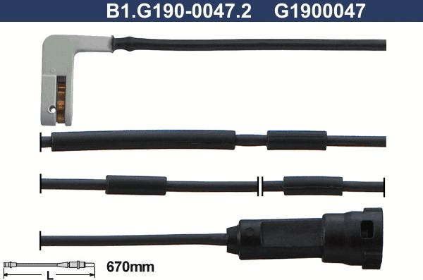 Galfer B1.G190-0047.2 - Сигналізатор, знос гальмівних колодок autozip.com.ua