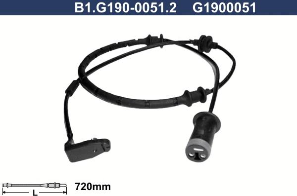 Galfer B1.G190-0051.2 - Сигналізатор, знос гальмівних колодок autozip.com.ua