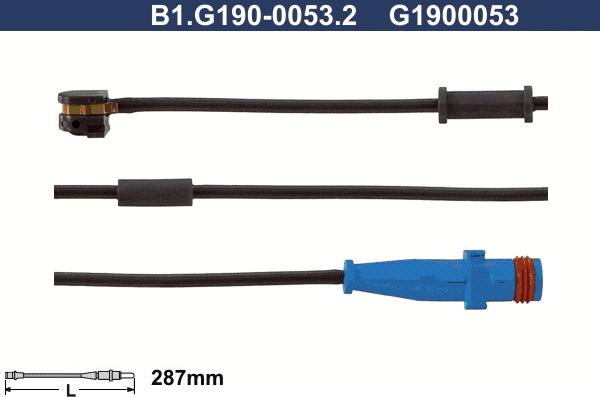 Galfer B1.G190-0053.2 - Сигналізатор, знос гальмівних колодок autozip.com.ua