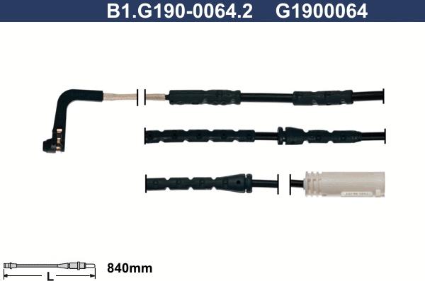 Galfer B1.G190-0064.2 - Сигналізатор, знос гальмівних колодок autozip.com.ua