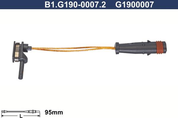 Galfer B1.G190-0007.2 - Сигналізатор, знос гальмівних колодок autozip.com.ua