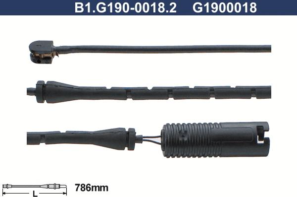 Galfer B1.G190-0018.2 - Сигналізатор, знос гальмівних колодок autozip.com.ua