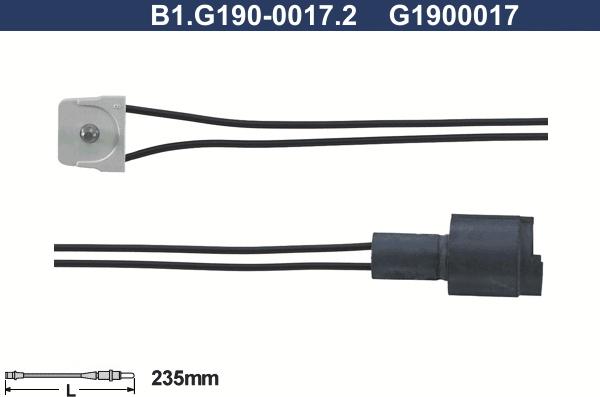 Galfer B1.G190-0017.2 - Сигналізатор, знос гальмівних колодок autozip.com.ua