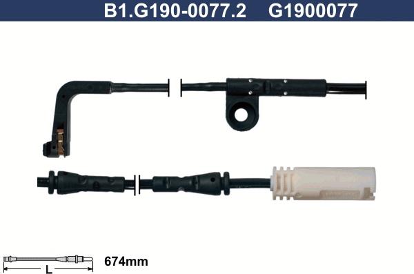 Galfer B1.G190-0077.2 - Сигналізатор, знос гальмівних колодок autozip.com.ua