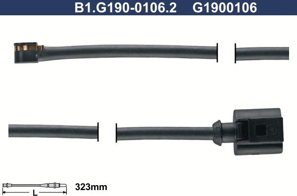 Galfer B1.G190-0106.2 - Сигналізатор, знос гальмівних колодок autozip.com.ua