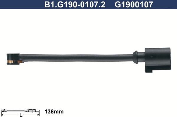 Galfer B1.G190-0107.2 - Сигналізатор, знос гальмівних колодок autozip.com.ua