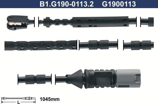 Galfer B1.G190-0113.2 - Сигналізатор, знос гальмівних колодок autozip.com.ua