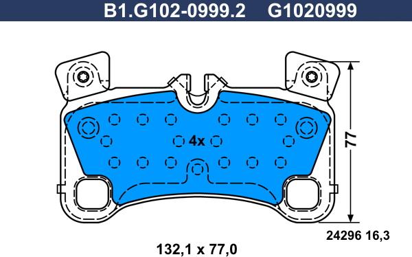Galfer B1.G102-0999.2 - Гальмівні колодки, дискові гальма autozip.com.ua