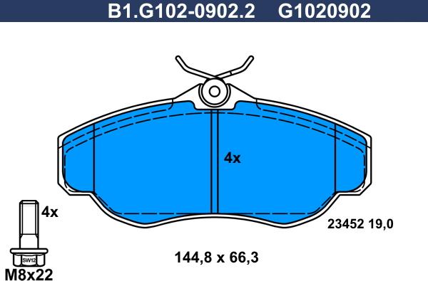 Galfer B1.G102-0902.2 - Гальмівні колодки, дискові гальма autozip.com.ua