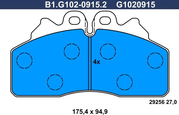 Galfer B1.G102-0915.2 - Гальмівні колодки, дискові гальма autozip.com.ua