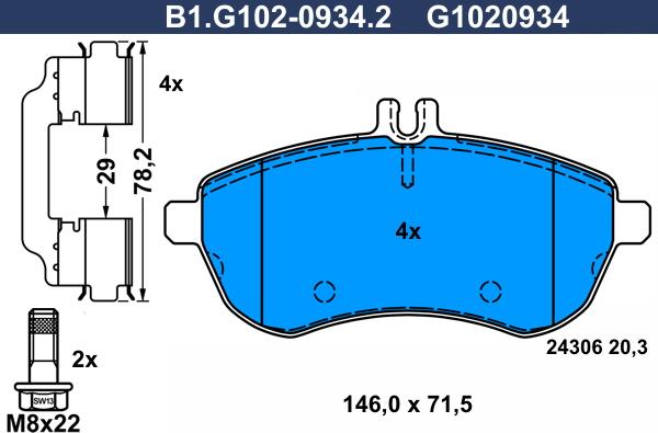 Galfer B1.G102-0934.2 - Гальмівні колодки, дискові гальма autozip.com.ua