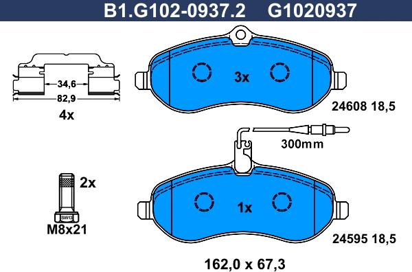Galfer B1.G102-0937.2 - Гальмівні колодки, дискові гальма autozip.com.ua