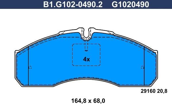 Galfer B1.G102-0490.2 - Гальмівні колодки, дискові гальма autozip.com.ua
